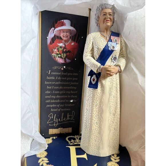 NIB QUEEN ELIZABETH II: The Longest Reigning Monarch Sculpture Diamond Jubilee - Picture 5 of 6